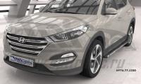 Пороги алюминиевые (Emerald Black) Hyundai Tucson (2015-) / Kia Sportage (2016-)