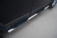 Пороги труба d76 с накладками (вариант 2) CHEVROLET Captiva 2011-2013