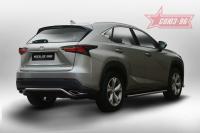 Защита задняя d42 узкая,Lexus NX 2014- ( две выхлопные трубы )