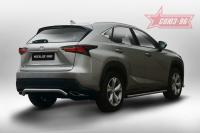 Защита задняя d60 узкая, Lexus NX 2014- ( две выхлопные трубы )
