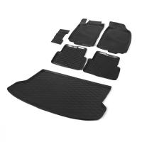 Комплект ковриков салона и багажника Rival для Geely Atlas 5-дв. 2018-н.в., полиуретан, с крепежом, с перемычкой, 6 шт., K11903002-1