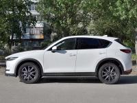Пороги труба 75х42 овал с проступью MAZDA CX-5 2017-