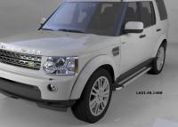 Пороги алюминиевые (Brillant) Land Rover Discovery 4 (2010-)/ Discovery 3 (2008-2010) (серебр)