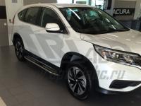 Пороги алюминиевые (Zirkon) Honda (Хонда) CR-V (2012-2014 / 2015-)