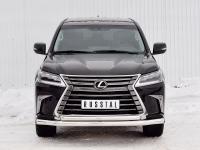 Защита переднего бампера d76 секция-d63 дуга LEXUS LX450d-LX570 2015 (кроме F-Sport)