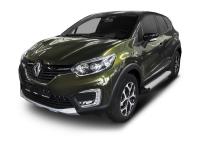 Пороги алюминиевые Rival "Silver" для Renault Kaptur 2016-