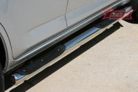 Пороги труба d 76 (компл 2шт) c 2-проступями "Toyota RAV-4" 2010-