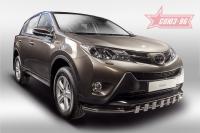 Защита переднего бампера с декоративными элементами d42 Toyota RAV-4 (2013-)