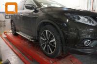Пороги алюминиевые (Brillant) Nissan X-Trail (2014-) (серебр)