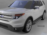 Пороги алюминиевые (Corund Silver) Ford Explorer (2011-)