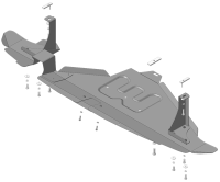 Защита заднего бампера, стальная Мотодор Renault Duster 2021-