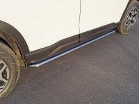 Пороги с площадкой (нерж. лист) 42,4 мм для Subaru Forester (S5) 2018-