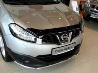 Дефлектор капота Nissan Qashqai (Ниссан Кашкай) / Qashqai +2 (2010-2014) (темный)