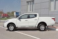 Пороги труба d76 с накладкой (вариант 2) MITSUBISHI L200 2015-
