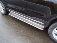 Пороги с площадкой (нерж. лист) 42,4 мм для Geely Atlas 2018-