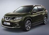 Пороги алюминиевые Rival "Black" для Nissan X-Trail 2015-