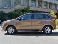 Пороги труба d76 с накладкой (вариант 2) LADA XRay 2015