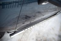 Пороги труба d75х42 овал с проступью PEUGEOT 3008 2009-2013