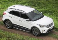 Пороги алюминиевые Rival "Premium" для Hyundai Creta 2016-