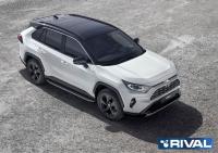 Пороги алюминиевые Rival "Premium" для Toyota RAV 4 2019-