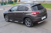 Пороги труба d76 с накладками (вариант 2) PEUGEOT 4008 2012-2017