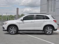 Пороги труба d42 с листом (лист нерж, проф. нерж) (вариант 3) MITSUBISHI ASX 2017-