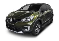 Пороги алюминиевые Rival "Black" для Renault Kaptur 2016-