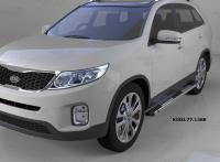 Пороги алюминиевые (Emerald Black) Kia Sorento (Киа Соренто) (2012-)