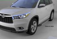Пороги алюминиевые (Topaz) Toyota Highlander (Тойота Хайлендер) (2014-)