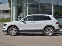 Пороги труба d42 с листом (лист алюм, проф.сталь) (вариант 2) VOLKSWAGEN TIGUAN 2017-