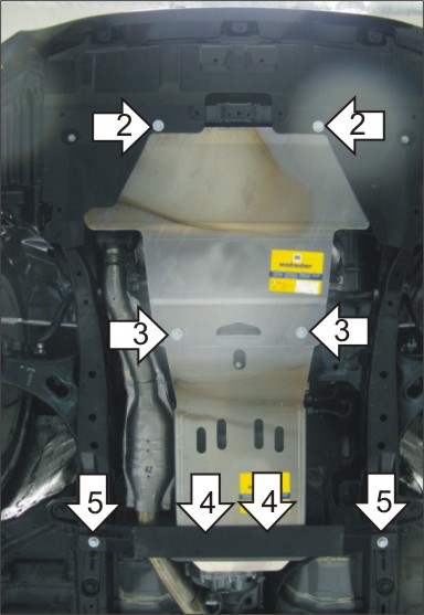 Фото Защита картера и КПП, алюминиевая Мотодор Subaru Outback  2009-2015