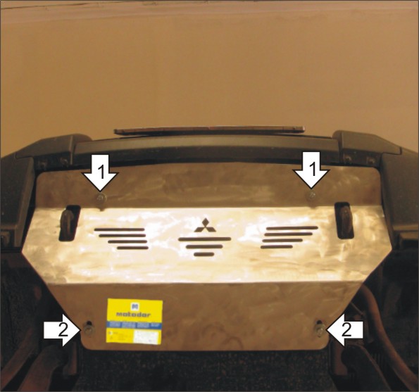 Фото Защита радиатора, интеркулера алюминиевая Мотодор Mitsubishi Pajero IV  2012-2020 Примерялась только на АКПП