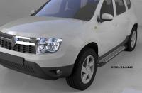 Пороги алюминиевые (Sapphire Silver) Renault Duster (Рено Дастер) (2012-)