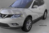 Пороги алюминиевые (Sapphire Black) Nissan X-Trail (2014-)
