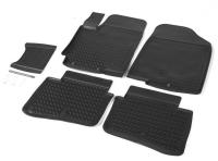 Автомобильные коврики Rival для Hyundai Solaris седан, хэтчбек 2010-2017, полиуретан, с крепежом, с перемычкой, 5 шт., 12305001