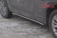 Пороги труба 75х42 овальные Toyota Highlander (2014 по наст.)