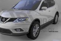 Пороги алюминиевые (Corund Black) Nissan X-Trail (2014-)