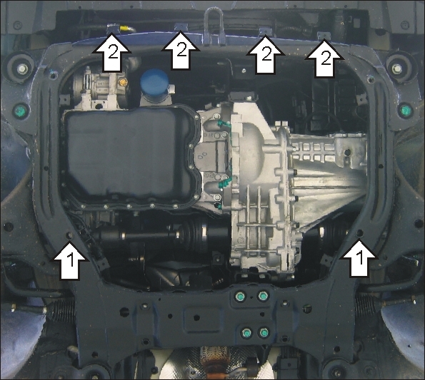 Фото Защита Motodor для картера и КПП KIA Carens (2006-2012)