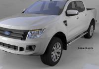 Пороги алюминиевые (Emerald Black) Ford Ranger (2012-)
