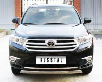 Защита переднего бампера d75х42 TOYOTA Highlander 2010-2013