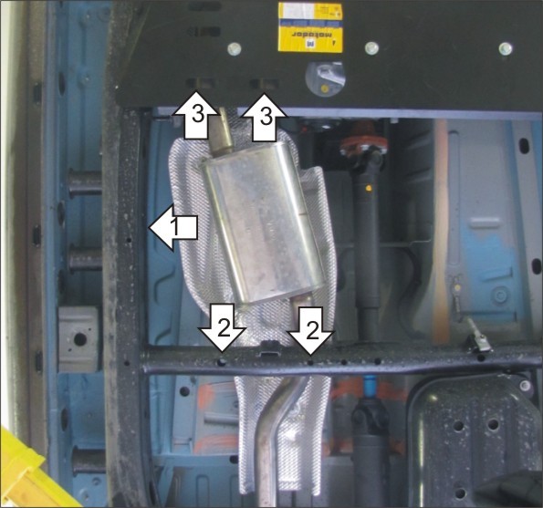 Фото Защита Motodor для глушителя (устанавливается с MTD-12709) Volkswagen Amarok (2010 по наст.)