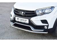 Защита переднего бампера одинарная Лада Иксрей Кросс d 51 мм