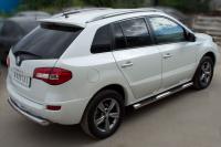 Пороги труба d76 с накладками (вариант 2) RENAULT Koleos 2012-2016