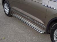 Пороги с площадкой (нерж. лист) 42,4 мм для Volkswagen Touareg 2018-