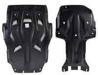 Композитная защита картера двигателя, кпп и рк Toyota Land Cruiser 200 (2015-), 2 части, с сеткой