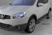 Пороги алюминиевые (Corund Silver) Nissan Qashqai (Ниссан Кашкай) (2006-2014)