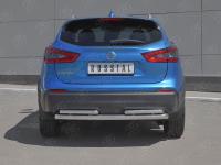 Защита заднего бампера d63 дуга-d42 дуга NISSAN QASHQAI 2019-