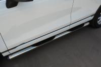 Пороги труба d76 с накладкой (вариант 2) VOLKSWAGEN Touareg 2014-