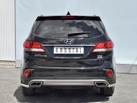 Защита заднего бампера уголки d42 секции HYUNDAI SANTA FE GRAND 2016-2018