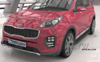 Пороги алюминиевые (Sapphire Black) Hyundai Tucson (2015-) / Kia Sportage (2016-)